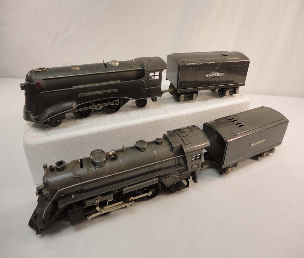 ABT: Lionel #1689E & #1666E Steam Engines & Tender: Paul V. Ambrose and Drew J. Bauer present: These are the #1689E and #1666E Steam Engines and two unnumbered Tenders that Lionel made Pre War. No Boxes. Please add $25.00 for US-48 Shipping and Insuran