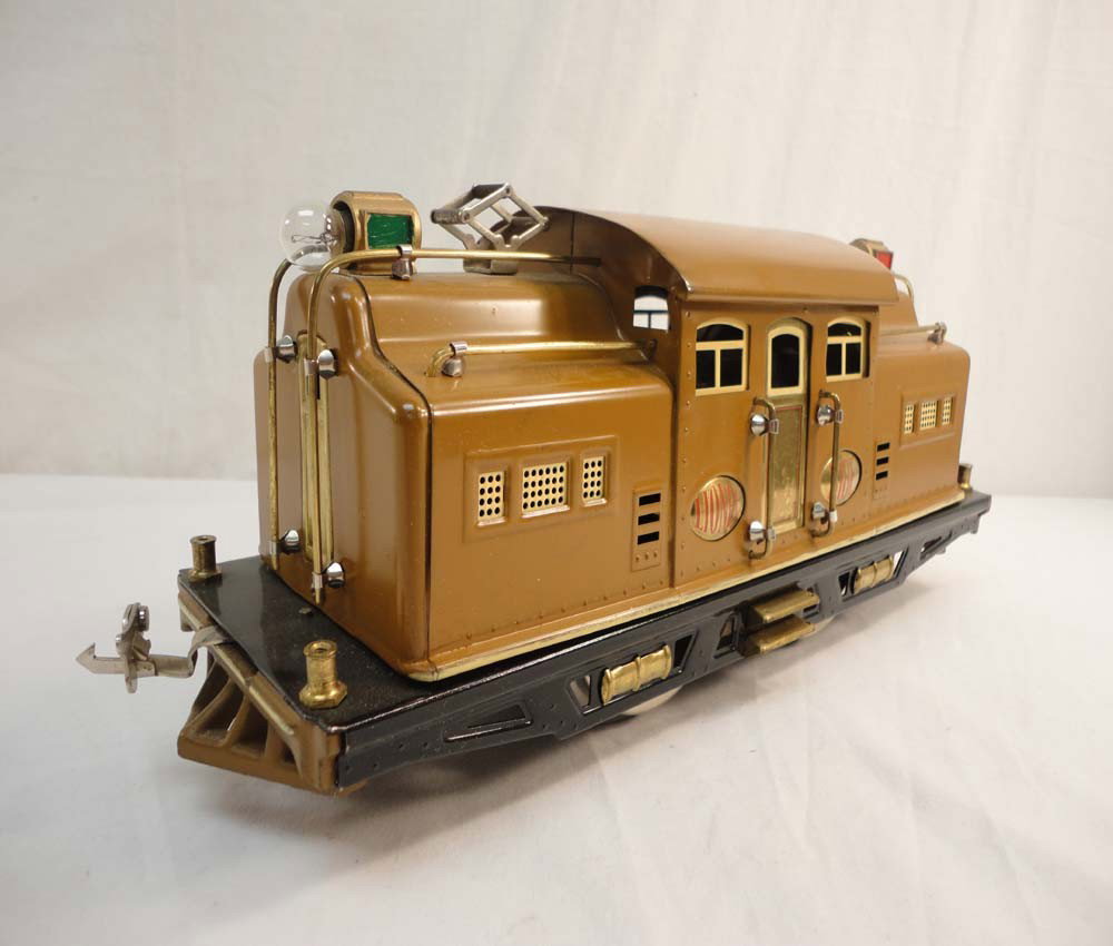 ABT: Lionel Standard Gauge #318E Brown Electric w/: Paul V. Ambrose and Drew J. Bauer present: This is the #318E Brown Electric with Cream Stripe that Lionel made in Standard Gauge in the 1920s. Mostly restored with replacement Parts and Reproduction W