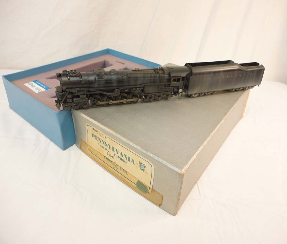 ABT: HO Brass: Diayoung/Custom Brass Class S-2 Penn: Paul V. Ambrose and Drew J. Bauer present: These are the weathered Brass Class S-2 Pennsylvania 6-8-6 Steam Turbine Engine and Tender that Custom Brass/Diayoung made in Korea some time ago. Our Opinio