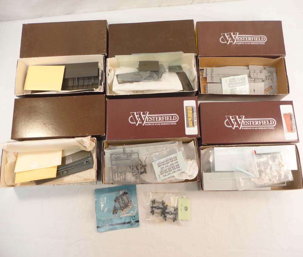 ABT: Westerfield HO Scale: 6 Assorted Car Kits/OBs: Paul V. Ambrose and Drew J. Bauer present: These are six Assorted Car Kits that Westerfield made in HO Scale a few years ago. Included are the #1201 PA Gondola, the #1302 PRR Box Car, the #1358 PRR XL
