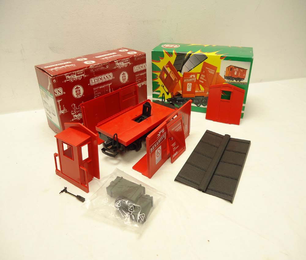 ABT: LGB G Scale; #94008 Dynamite Exploding Car/OB: Paul V. Ambrose and Drew J. Bauer present: This is the #94008 Dynamite Exploding Car that LGB made in G Scale a few years ago. Please look at all the pictures; what is pictured is what you will receiv