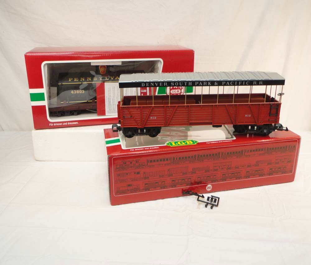 ABT: LGB G Scale: #31260 & #43803 Cars/OBs: Paul V. Ambrose and Drew J. Bauer present: These are the #31260 Denver, South Park, and Pacific Open Passenger Car and the #43803 PRR Tank Car that LGB made in G Scale a few years ago. Please look at 