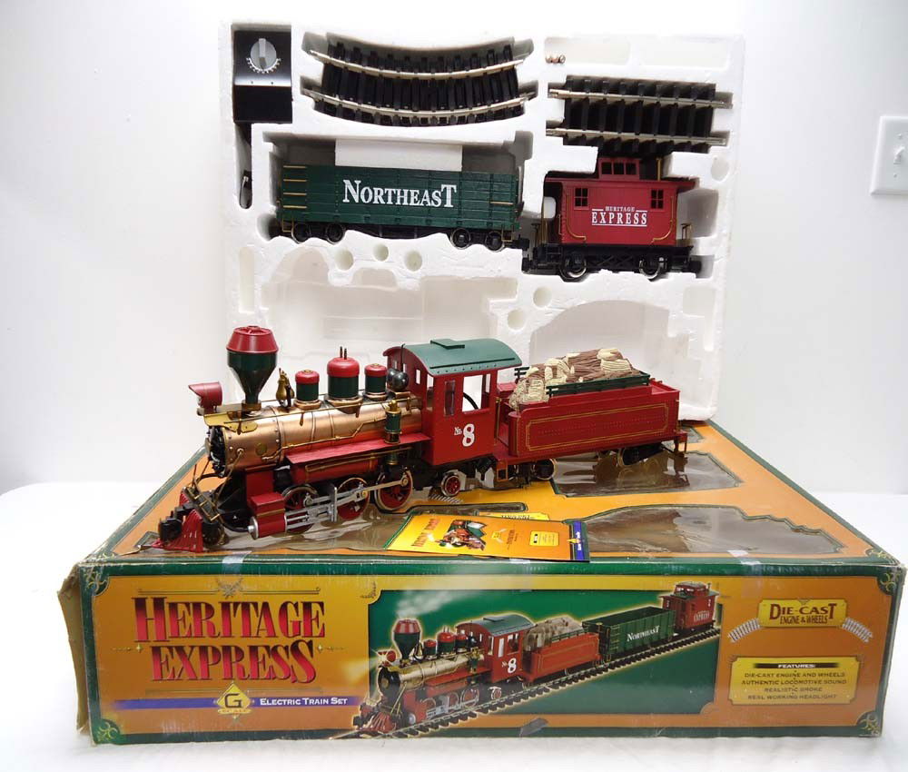 ABT: Heritage Express G Scale: #2019 Diecast Elect: Paul V. Ambrose and Drew J. Bauer present: This is the #2019 Diecast Electric Train Set that Heritage Express made in G Scale a few years ago. Please look at all the pictures; what is pictured is what