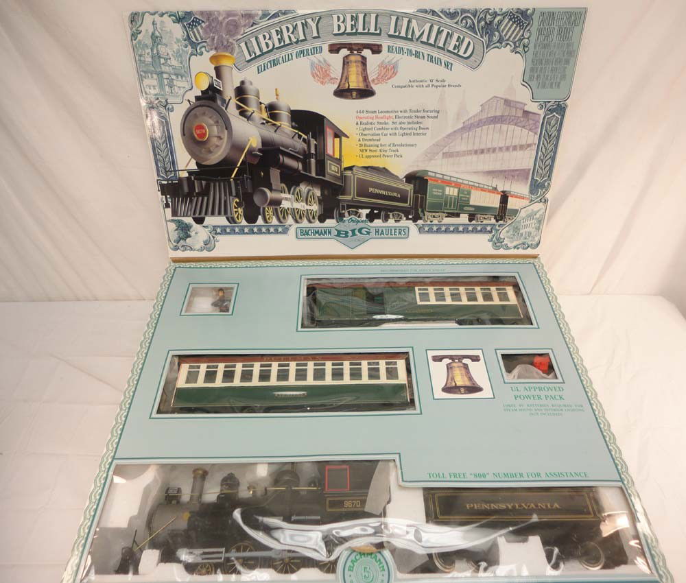 ABT: Bachmann G Scale: Sealed PA Liberty Bell Limi: Paul V. Ambrose and Drew J. Bauer present: This is the Pennsylvania Liberty Bell Limited Set that Bachmann made in G Scale a few years ago. Please look at all the pictures; what is pictured is what yo