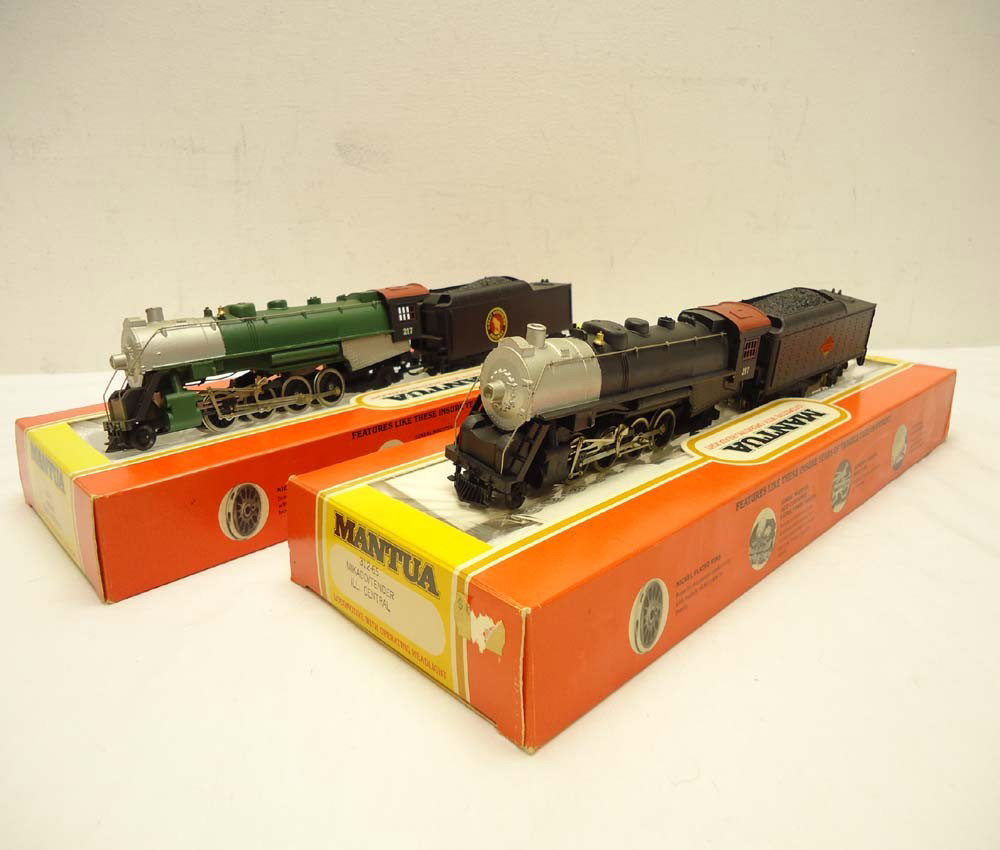 ABT: Mantua HO Scale: #312-61 GN & #312-65 IC Mika: Paul V. Ambrose and Drew J. Bauer present: These are the #312-61 Great Northern and the #312-65 Illinois Central Mikado Engines and Tenders that Mantua made in HO Scale a few years ago. Please look at
