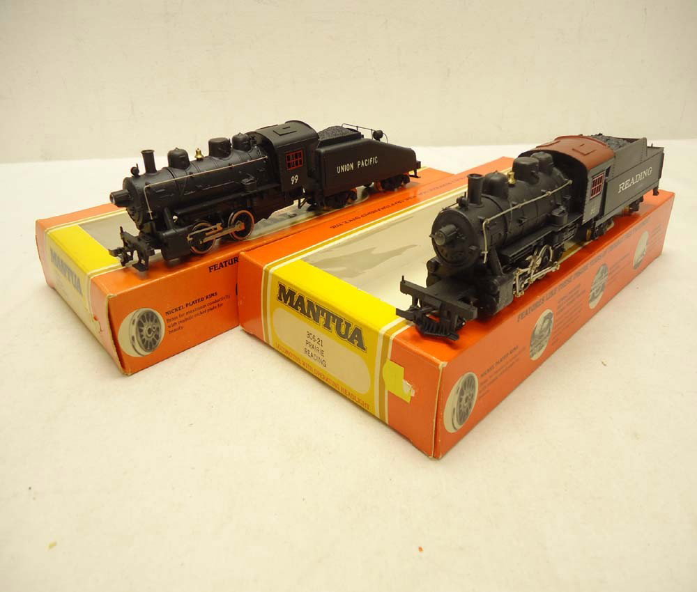ABT: Mantua HO Scale: #303-03 UP & #306-21 Reading: Paul V. Ambrose and Drew J. Bauer present: These are the #303-03 Shifter Union Pacific and the #306-21 Prairie Reading Engines and Tenders that Mantua made in HO Scale a few years ago. Please look at 