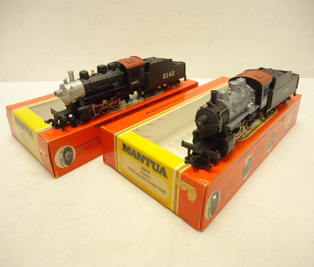 ABT: Mantua HO Scale: #306-79 CM & #306-65 IC Engi: Paul V. Ambrose and Drew J. Bauer present: These are the #306-79 Prairie Chicago Milwaukee and Puget Sound and the #306-55 Prairie Illinois Central Engines and Tenders that Mantua made in HO Scale a f