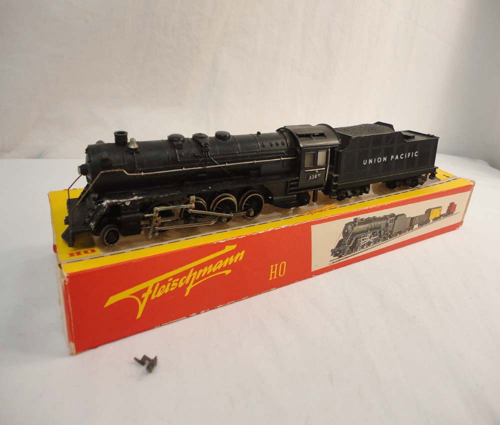 ABT: Fleischmann HO Scale: #1367 Union Pacific Ste: Paul V. Ambrose and Drew J. Bauer present: This is the #1367 Union Pacific Steam Engine and Tender that Fleischmann made in HO Scale a few years ago. Please look at all the pictures; what is pictured 