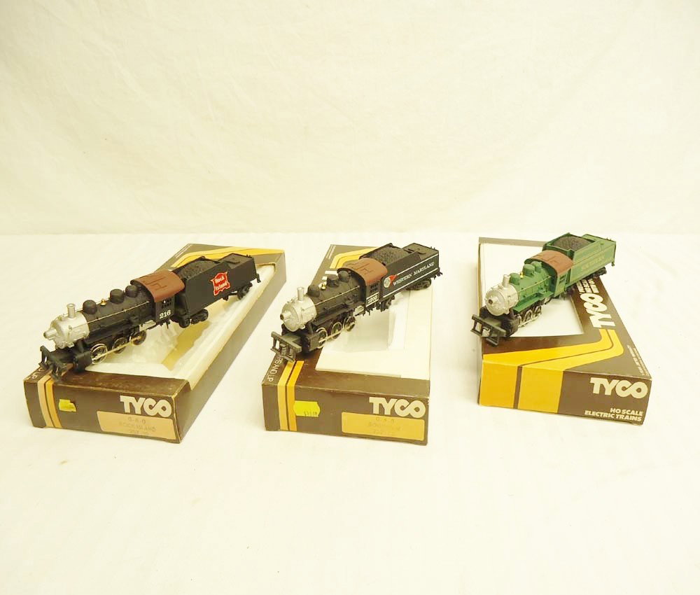 ABT: Tyco HO Scale: #257-10 RI, #257-77 WM & #257-: Paul V. Ambrose and Drew J. Bauer present: These are the #257-10 Rock Island, the #257-77 Western Maryland, and the #257-76 Southern Engines and Tenders that Tyco made in HO Scale a few years ago. Ple