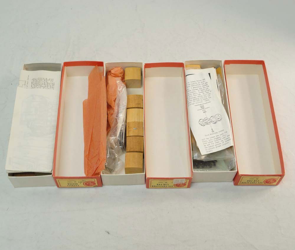ABT: Red Ball HO Scale: 3 Freight Car Kits/OBs: Paul V. Ambrose and Drew J. Bauer present: These are the #4381 Express Reefer, two #4322 PRR LCL Container Cars (one is missing half the pieces) that Red Ball made in HO Scale a few years ago. Please
