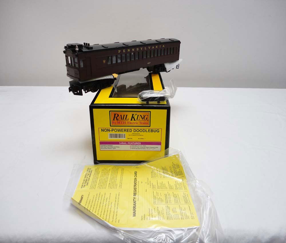 ABT: Mint MTH #30-2158-3 Pennsylvania Non-Powered D: Paul V. Ambrose and Drew J. Bauer present: This is the #30-2158-3 Pennsylvania Non-Powered Doodlebug that MTH made a few years ago. Our Opinion is that it is generally in Mint Condition. Original Box.