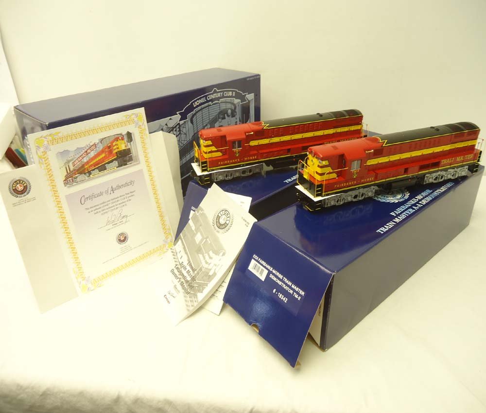 ABT: Mint Lionel #18340 Century Club II Fairbanks : Paul V. Ambrose and Drew J. Bauer present: These are the #18340 Fairbanks Morse Train Master Demonstration (#18342 TM-2, #18341 TM-1) AA Diesels that Lionel made as part of their Century Club II Serie