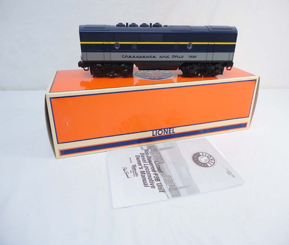 ABT: Lionel #14541 C&O B F-3 Non-Powered Diesel Un: Paul V. Ambrose and Drew J. Bauer present: This is the #14541 C&O B Unit that Lionel made a few years ago. Our Opinion is that it is generally in Like New Condition. Original Box. All Original in our 