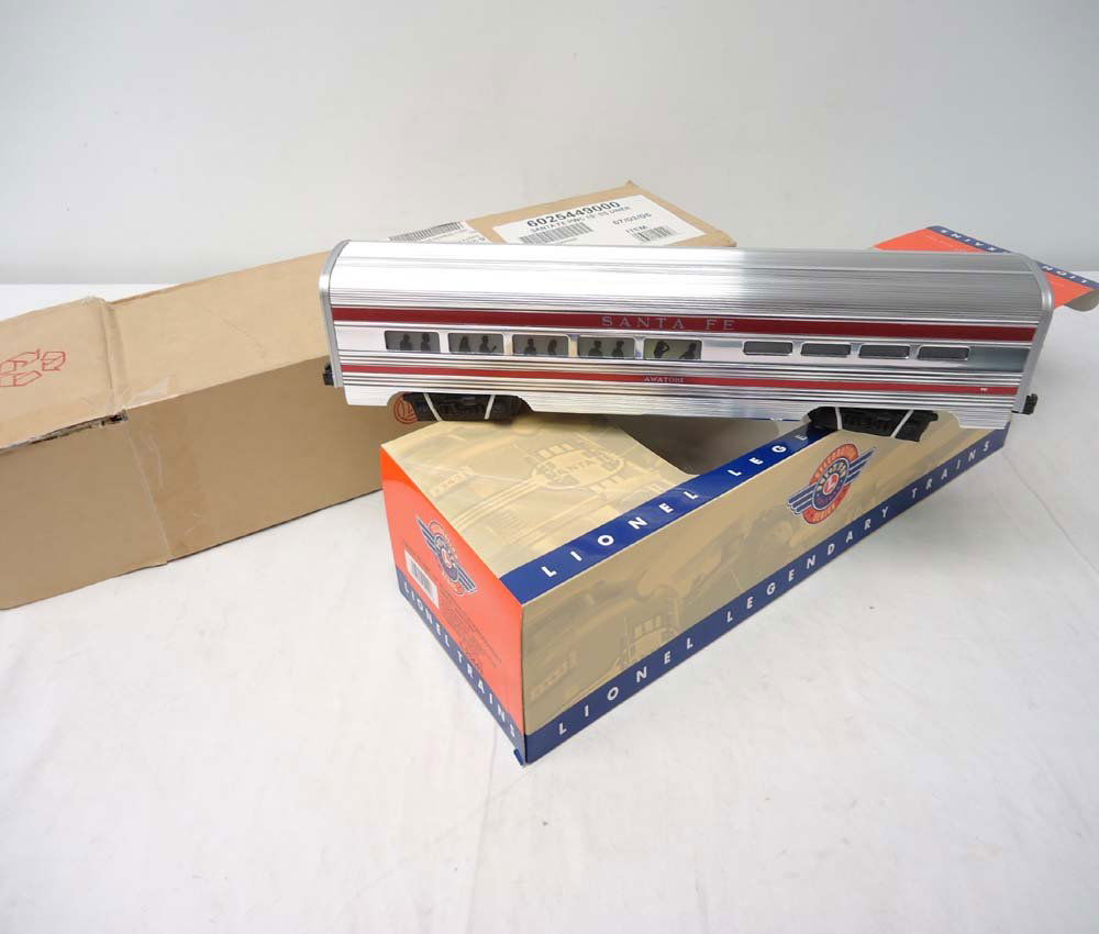 ABT: Mint Lionel #25449 Santa Fe Red Stripe Statio: Paul V. Ambrose and Drew J. Bauer present: This is the #25449 Santa Fe Red Stripe Stations Sounds Diner Car that Lionel made a few years ago in their Post-War Celebration Series. Our Opinion is that i