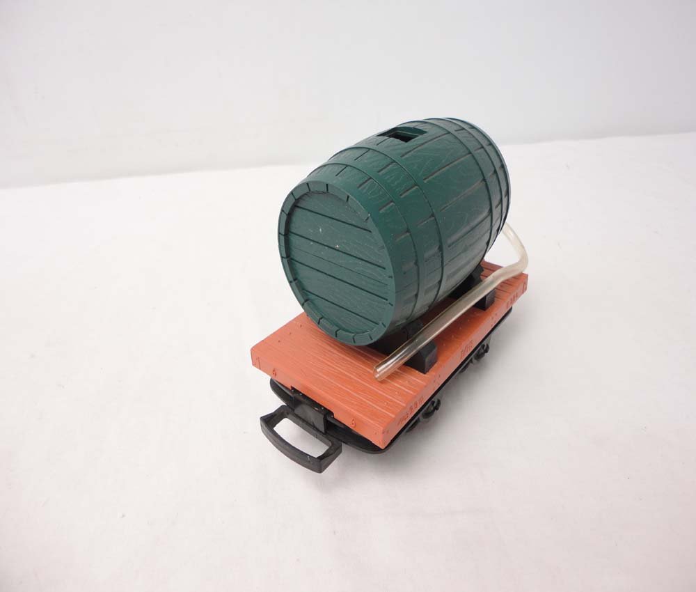 ABT: LGB G Scale: #4047 Flat Car with Barrel: Paul V. Ambrose and Drew J. Bauer present: This is the #4047 N Engine that LGB made for G Scale a few years ago. Our Opinion is that it is generally in Like New Condition. No Box. All Original in our