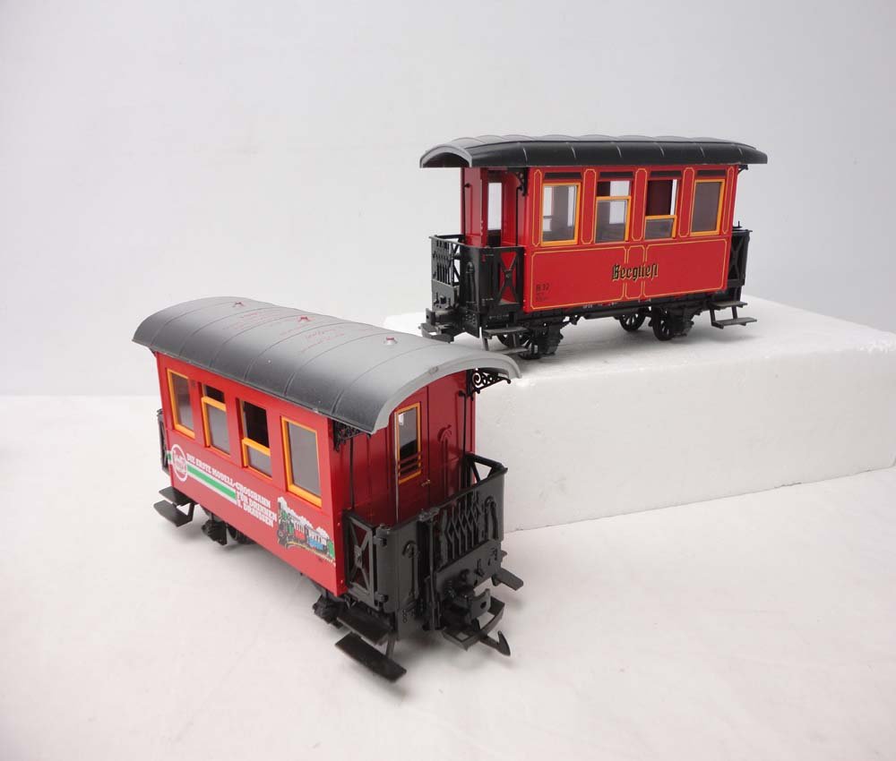 ABT: 2 LGB G Scale: #3907RS Passenger Car: Paul V. Ambrose and Drew J. Bauer present: These are two #3907RS Passenger Cars that LGB made for G Scale a few years ago. Our Opinion is that they are generally in Like New Condition. No Boxes. All O
