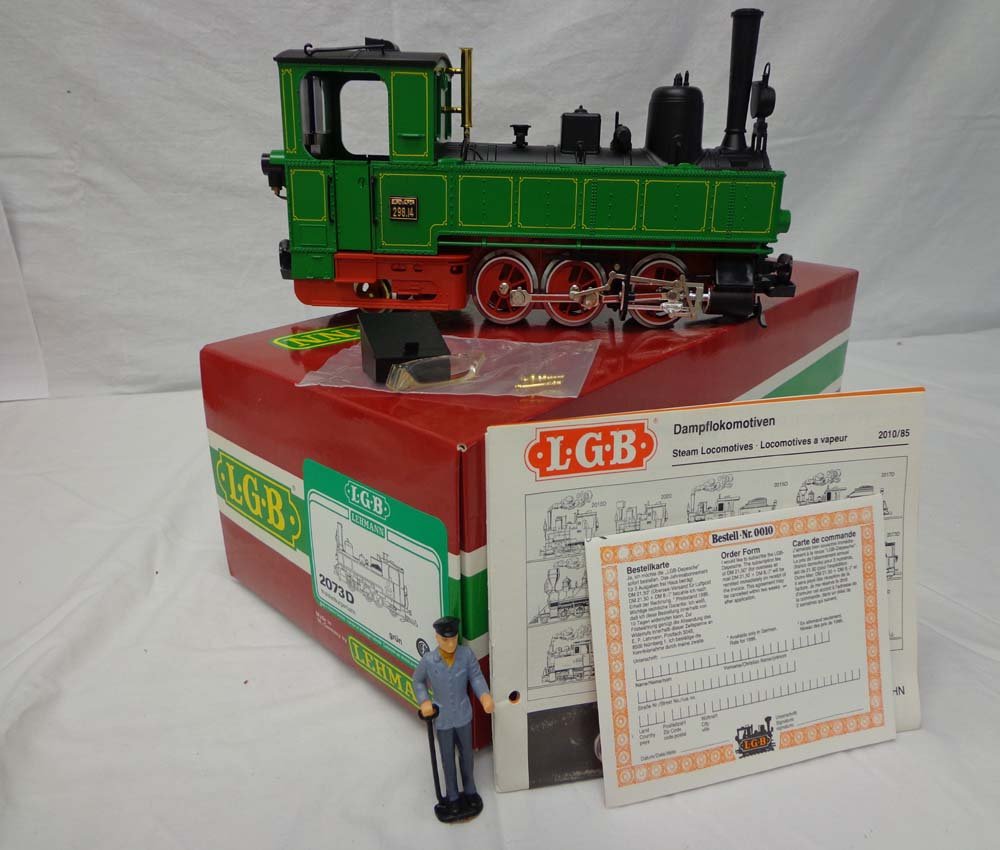 ABT: LGB G Scale: #2073D Green 0-6-2 Steam Engine/O: Paul V. Ambrose and Drew J. Bauer present: This is the #2073D Green 0-6-2Steam Engine that LGB made for G Scale a few years ago. Our Opinion is that it is generally in Like New Condition, some loose p