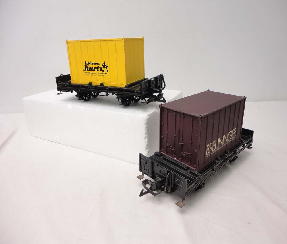 ABT: LGB G Scale: 2 #4003 Flat Cars with Trailers: Paul V. Ambrose and Drew J. Bauer present: These are two #4003 Flat Cars with Trailers that LGB made for G Scale a few years ago. Our Opinion is that they are generally in Like New Condition. No Boxes