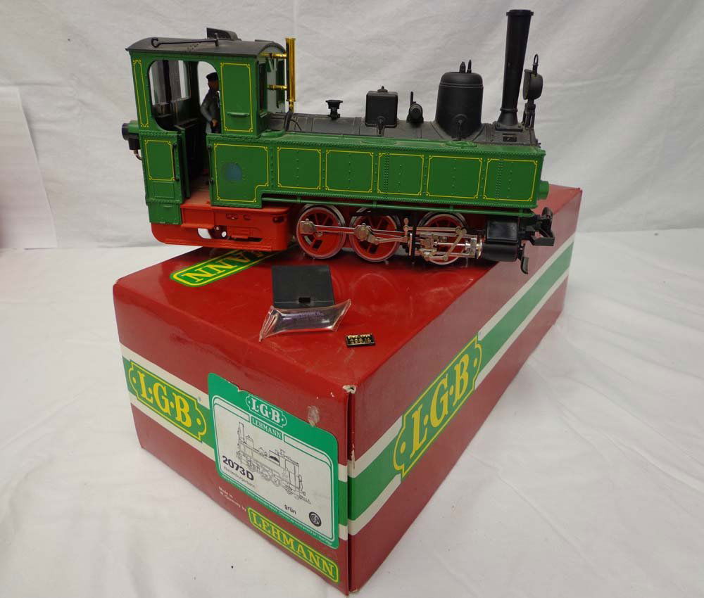 ABT: LGB G Scale: #2073 D Green 0-6-2 Steam Engine: Paul V. Ambrose and Drew J. Bauer present: This is the #2073 D Steam Engine that LGB made for G Scale a few years ago. Our Opinion is that it is generally in Like New Condition, some loose pieces. Ori