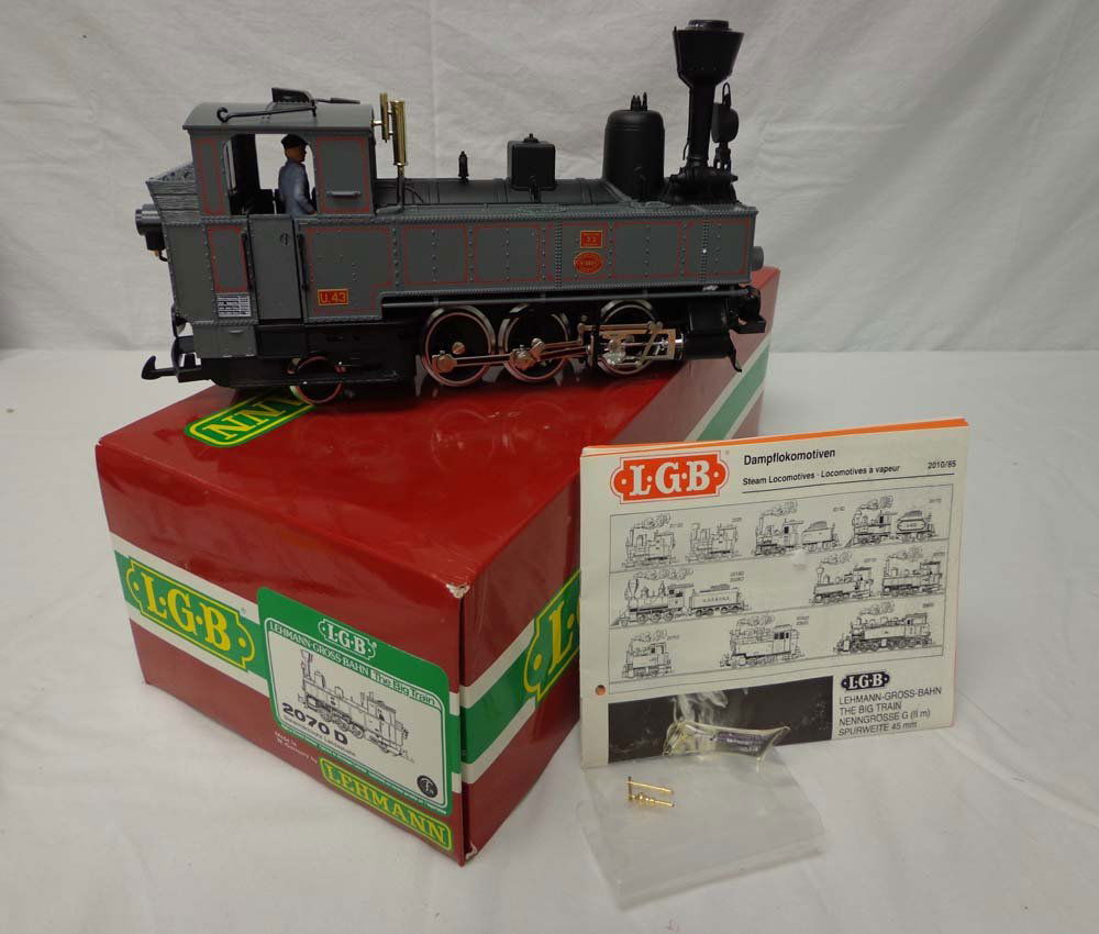 ABT: LGB G Scale: #2070 D Gray 0-6-2 Steam Engine/: Paul V. Ambrose and Drew J. Bauer present: This is the #2070 D Steam Engine that LGB made for G Scale a few years ago. Our Opinion is that it is generally in Like New Condition. Original Box. All Orig