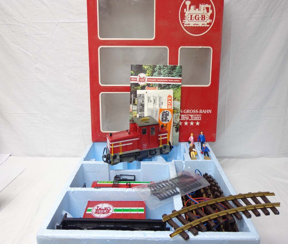 ABT: LGB G Scale: Diesel Freight Train Set/OB: Paul V. Ambrose and Drew J. Bauer present: This is the Freight Train Set that LGB made in G Scale a few years ago. Our Opinion is that the Set is generally in Like New Condition. Original Box. All Ori
