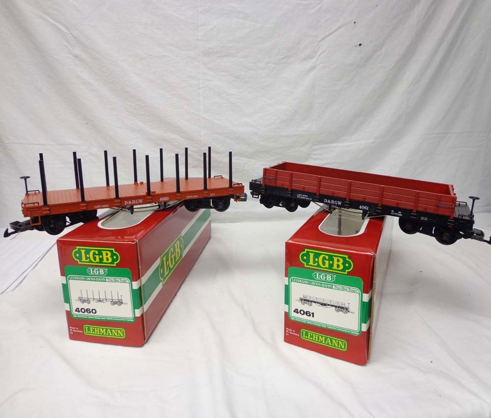 ABT: LGB G Scale: #4060/4061 D&RGW Cars/OBs: Paul V. Ambrose and Drew J. Bauer present: These are the #4060 D&RGW Flat Car w/Stakes and the #4061 D&RGW Gondola that LGB made in G Scale a few years ago. Our Opinion is that they are generally in L