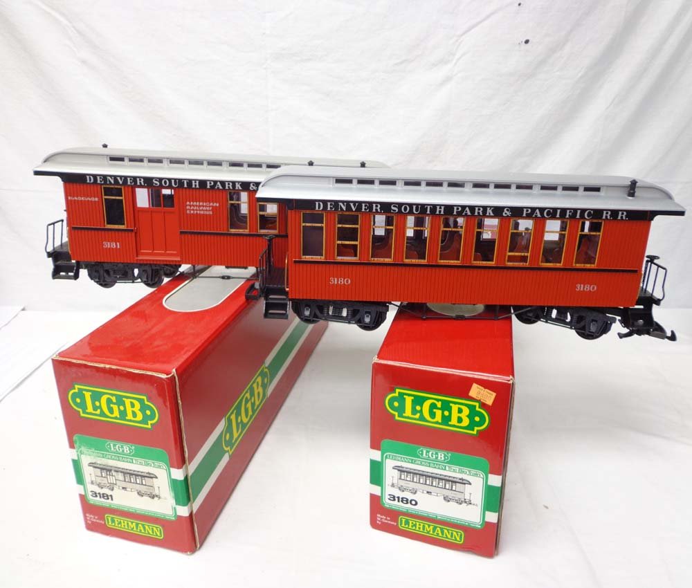 ABT: LGB G Scale: #3180/3181 Denver, South Park &: Paul V. Ambrose and Drew J. Bauer present: These are the #3180/3181 Denver, South Park & Pacific RR Passenger Cars that LGB made in G Scale a few years ago. Our Opinion is that they are generally in L