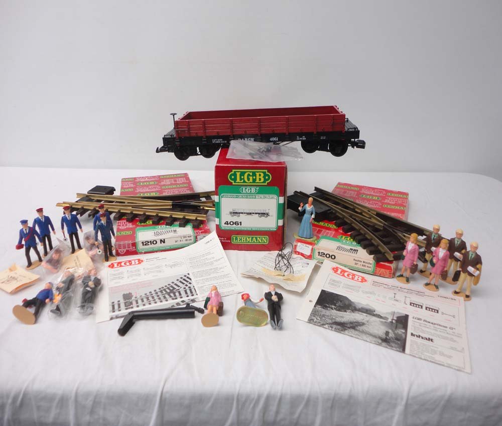 ABT: LGB G Scale: #4061 Gondola/121ON/1200 & Figur: Paul V. Ambrose and Drew J. Bauer present: These are the #4061 Gondola D&RGW, the #1210N Track Switch, the #1200 Track Switch, and Assorted Figures that LGB made in G Scale a few years ago. Our Opinio