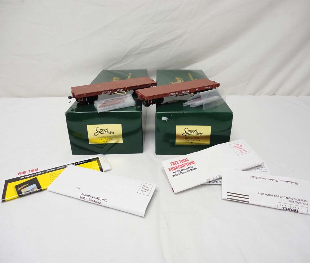 ABT: Bachmann On30 Scale: 2 #27314 PRR Flat Cars/O: Paul V. Ambrose and Drew J. Bauer present: These are two #7314 PRR Flat Cars that Bachmann made in On30 Scale some time ago. Please review all pictures: what is shown is what you will receive. Origina