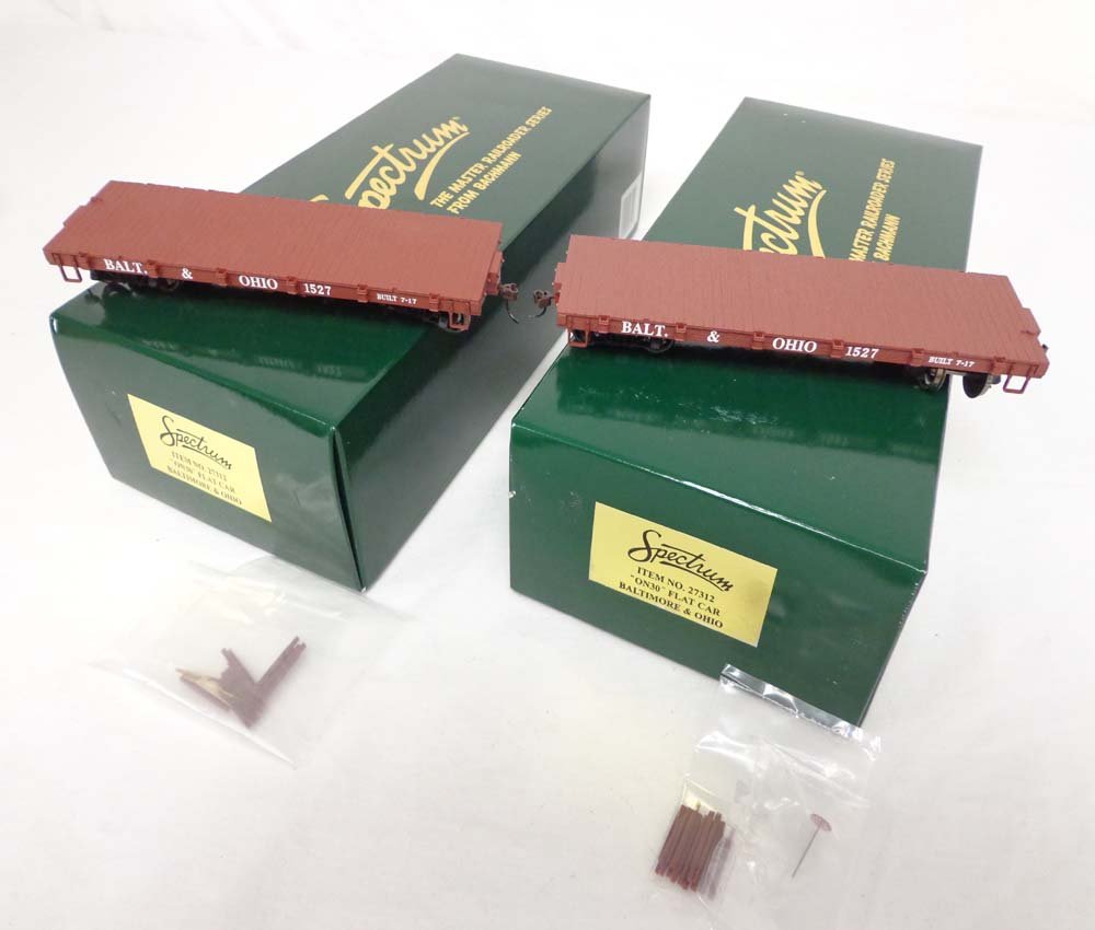 ABT: Bachmann On30 Scale: 2 #27312 Baltimore & Ohi: Paul V. Ambrose and Drew J. Bauer present: These are two #27312 Baltimore & Ohio Flat Cars that Bachmann made in On30 Scale some time ago. Please review all pictures: what is shown is what you will re
