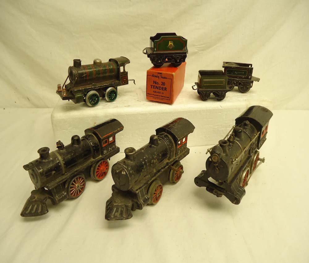 ABT: Bing/Hornby 7-item Assortment Steam Engines &: Paul V. Ambrose and Drew J. Bauer present: These are four Steam Engines and three Tenders (one w/OB) that Bing and Hornby made Pre War. Examine the pictures closely; what is shown is what you will Rec