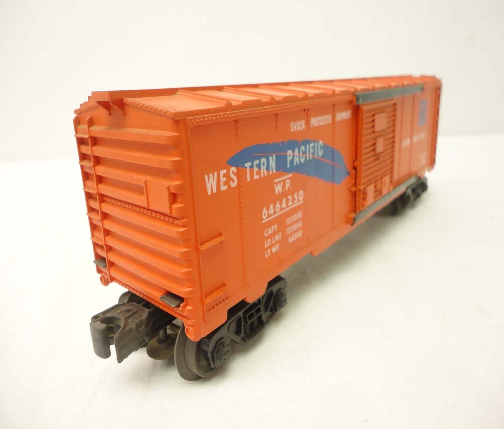 ABT: Lionel #6464-250 WP Orange Mold Box Car: Paul V. Ambrose and Drew J. Bauer present: This is the #6464 Western Pacific Box Car with Orange Mold that Lionel made in the middel 1960s. Examine closely; what is pictured is what you will receive. 