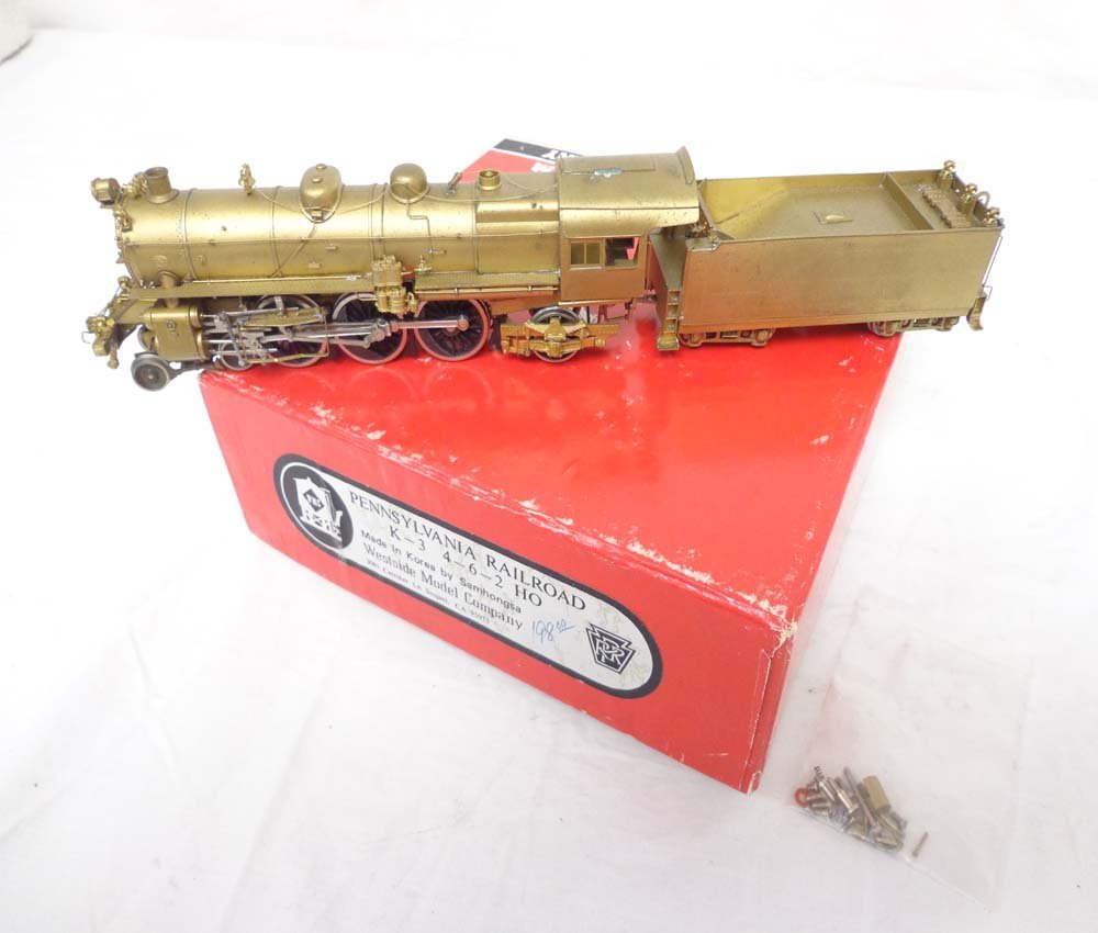 ABT: HO Brass Westside: Exceptional PRR K-3 4-6-2 S: Paul V. Ambrose and Drew J. Bauer present: This is the Brass HO Pennsylvania Railroad K-3 4-6-2 Steam Engine and Tender that Westside made sometime in the past. Includes nice OB as shown. No Box. Exam