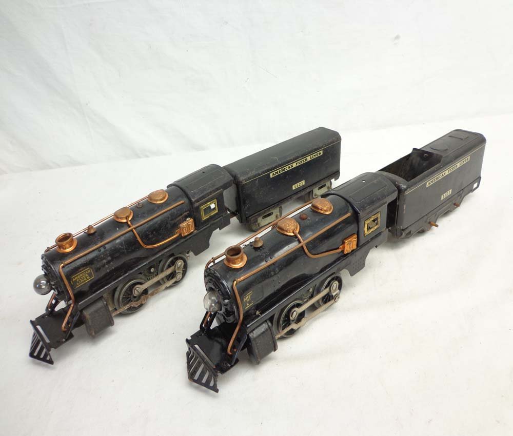 ABT: 2 AF O Gauge #1121 Steam Engines & Tenders: Paul V. Ambrose and Drew J. Bauer present: These are two #1121 Steam Engines and Tenders that American Flyer made in O Gauge in the 1930s. Examine closely; what is pictured is what you will receive. N