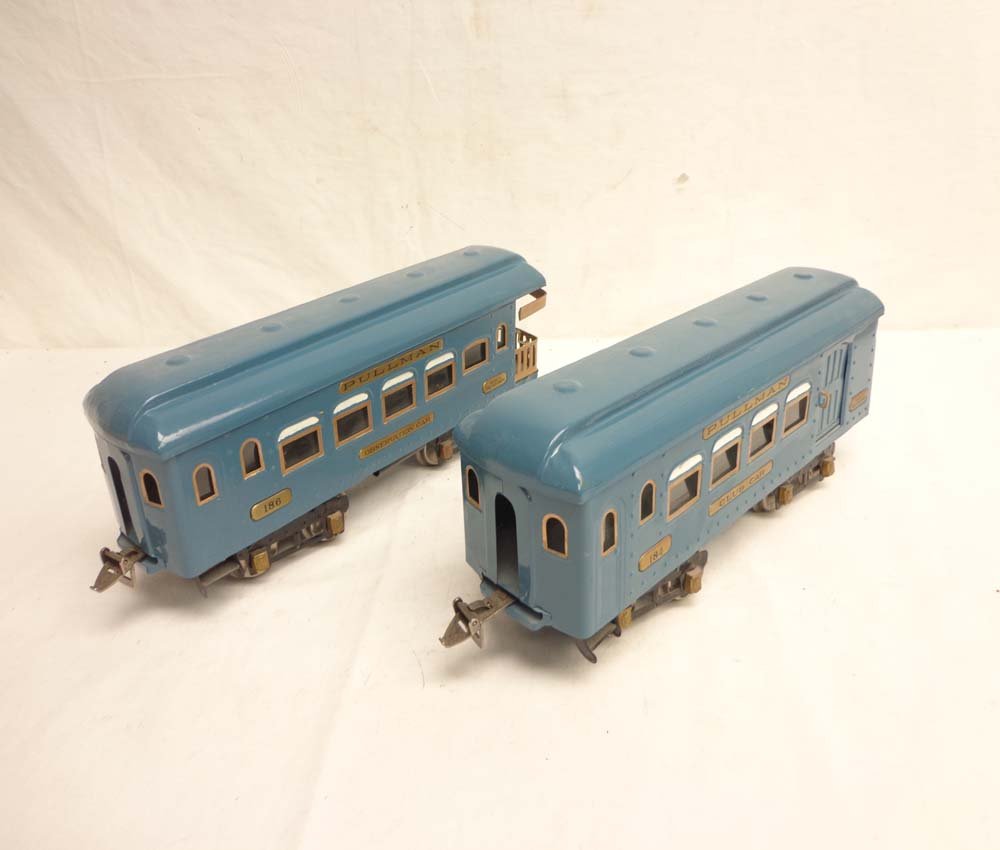 ABT: Ives Standard Gauge #184 & #186 Passenger Car: Paul V. Ambrose and Drew J. Bauer present: These are the #184 and #186 Passenger Cars that Ives made in Standard Gauge circa the 1930s. Repainted. No Boxes. Examine closely; what is pictured is what y