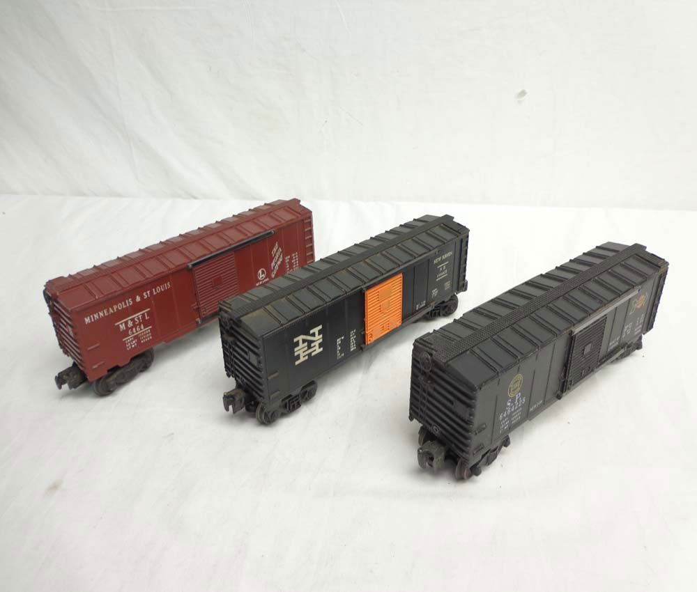 ABT: Lionel #6464-50, -225 & -425 Box Cars: Paul V. Ambrose and Drew J. Bauer present: These are the #6464-50 MStL, #6464-425 New Haven and #6464-225 Southern Pacific Box Cars that Lionel made in the 1950s. Our Opinion is that they are generall