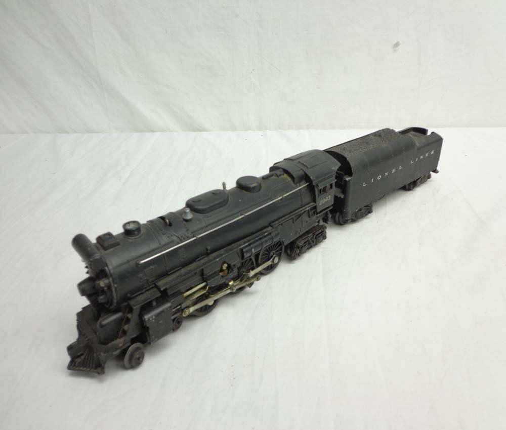 ABT: Lionel #2065/2046W Steam Engine & Whistle Ten: Paul V. Ambrose and Drew J. Bauer present: These are the #2065 Steam Engine and #2046W Whistle Tender that Lionel made in the middle 1950s. Note crack in Tender shell as shown. No Boxes. Examine close