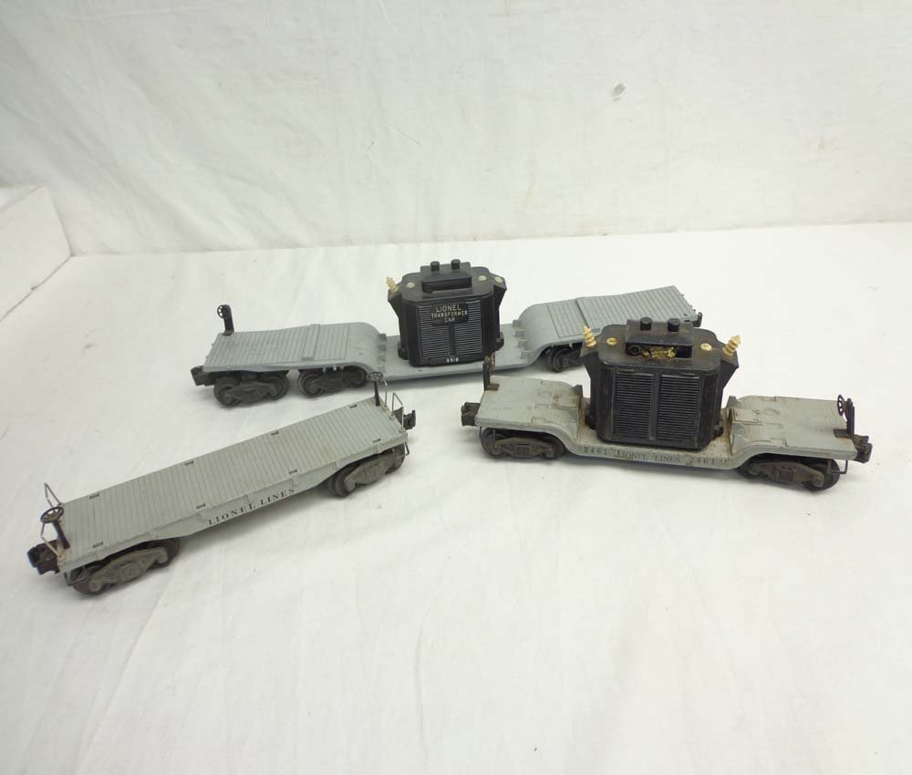 ABT: Lionel #6518, #2461 & #6411 Diecast Flat Cars: Paul V. Ambrose and Drew J. Bauer present: These are the diecast #6518, #2461 and #2411 Flat Cars that Lionel made Post War. Our Opinion is that the average Very Good Plus Condition. No Boxes. Examine