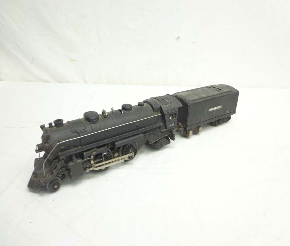 ABT: Lionel #1664 Black Steam Engine & Tender: Paul V. Ambrose and Drew J. Bauer present: These are the #1664 Black Steam Engine and Tender that Lionel made Pre War. No Boxes. Examine closely; what is pictured is what you will receive. Please add