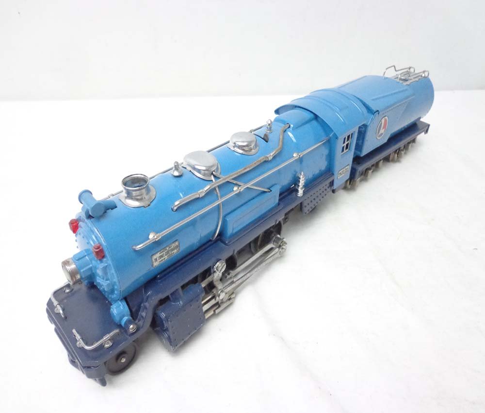 ABT: Lionel #263E Blue Comet Steam Engine & Tender (R): Paul V. Ambrose and Drew J. Bauer present: These are the repainted #263E Blue Comet Steam Engine and Whistle Tender that Lionel made in O Gauge Pre War. No Boxes. Examine closely; what is pictured is 