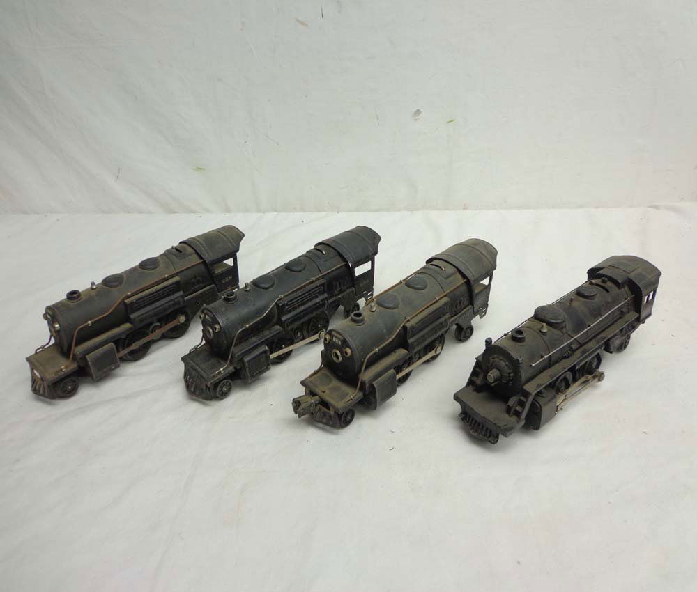ABT: 4 Lionel Steam Engines Only: Paul V. Ambrose and Drew J. Bauer present: These are the #204 and three #258 Steam Engines only (no Tenders) that Lionel made Pre War. No Boxes. Examine closely; what is pictured is what you will rece