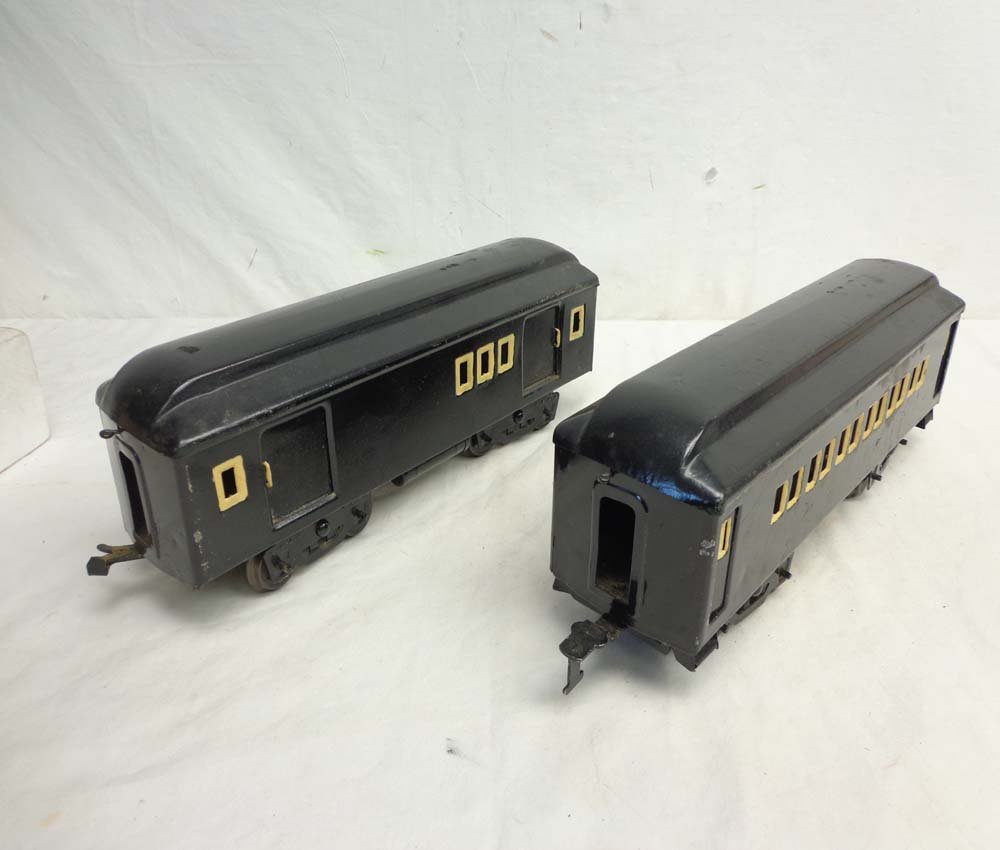 ABT: 2 American Flyer Wide Gauge Passenger Cars: Paul V. Ambrose and Drew J. Bauer present: These are two Passenger Cars that American Flyer made in Wide Gauge Pre War. No Boxes. Examine closely; what is pictured is what you will receive. Please add