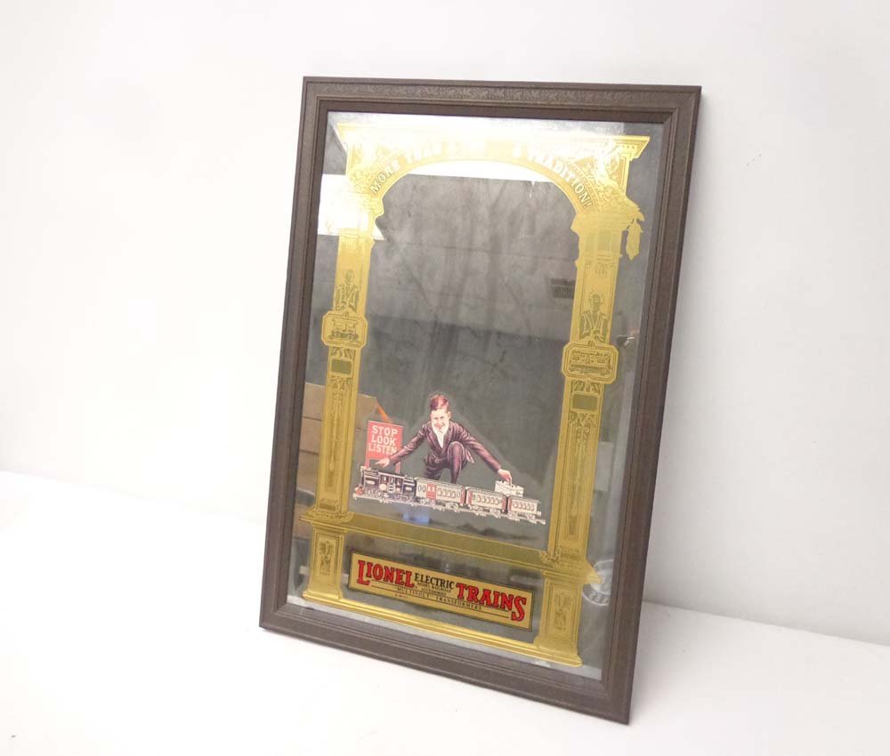 ABT: Lionel Old-Fashioned Mirror: Paul V. Ambrose and Drew J. Bauer present: THis is the Lionel Mirror (24.5" x 18") from the 1970s. No Box. Please add $22.00 for US-48 Shipping and Insurance.