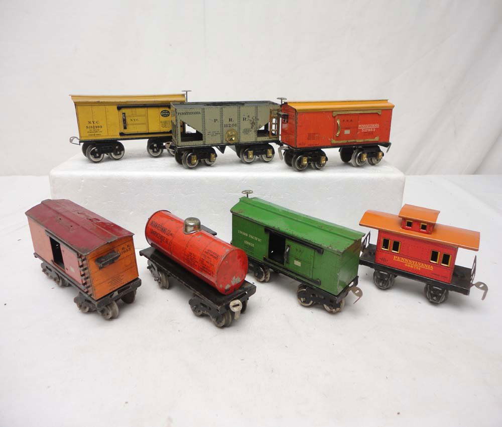 ABT: Dorfan 7 Assorted Rolling Stock Items: Paul V. Ambrose and Drew J. Bauer present: These are seven assorted Rolling Stock items and Caboose that Dorfan made circa 1920. No Boxes. Examine very closely; what is pictured is what you will recei