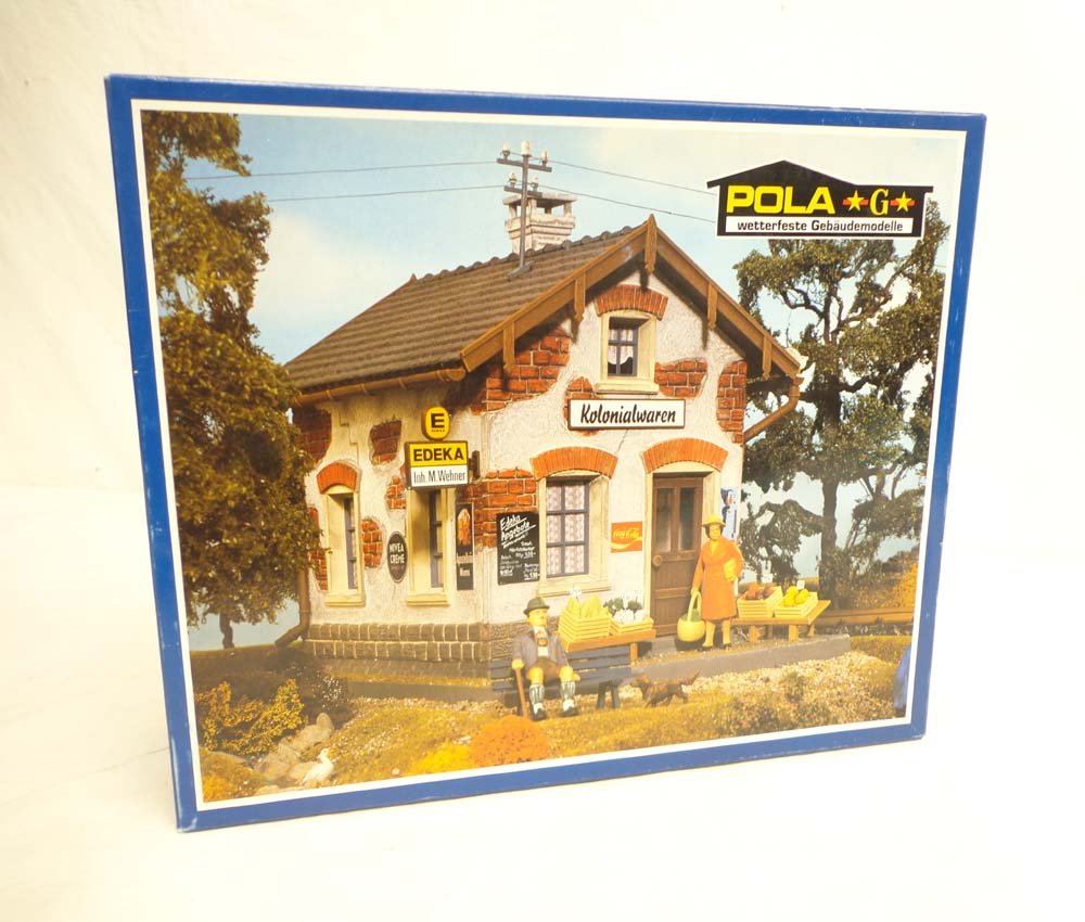 ABT: Pola/LGB G Scale: Mint #981 Corner Shop Building K: Paul V. Ambrose and Drew J. Bauer present: This is the #981 Corner Shop Building Kit that Pola/LGB made in G Scale a few years ago. Our Opinion is that it is generally in Mint Condition. Original Box.