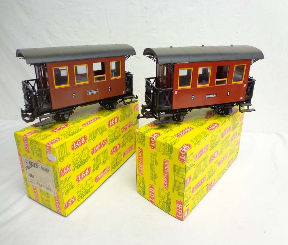 ABT: LGB G Scale: 2 #3007 Passenger Cars/OB: Paul V. Ambrose and Drew J. Bauer present: These are two #3007 Passenger Cars that LGB made for G Scale a few years ago. Our Opinion is that they are generally in Like New Condition. Original Box. All