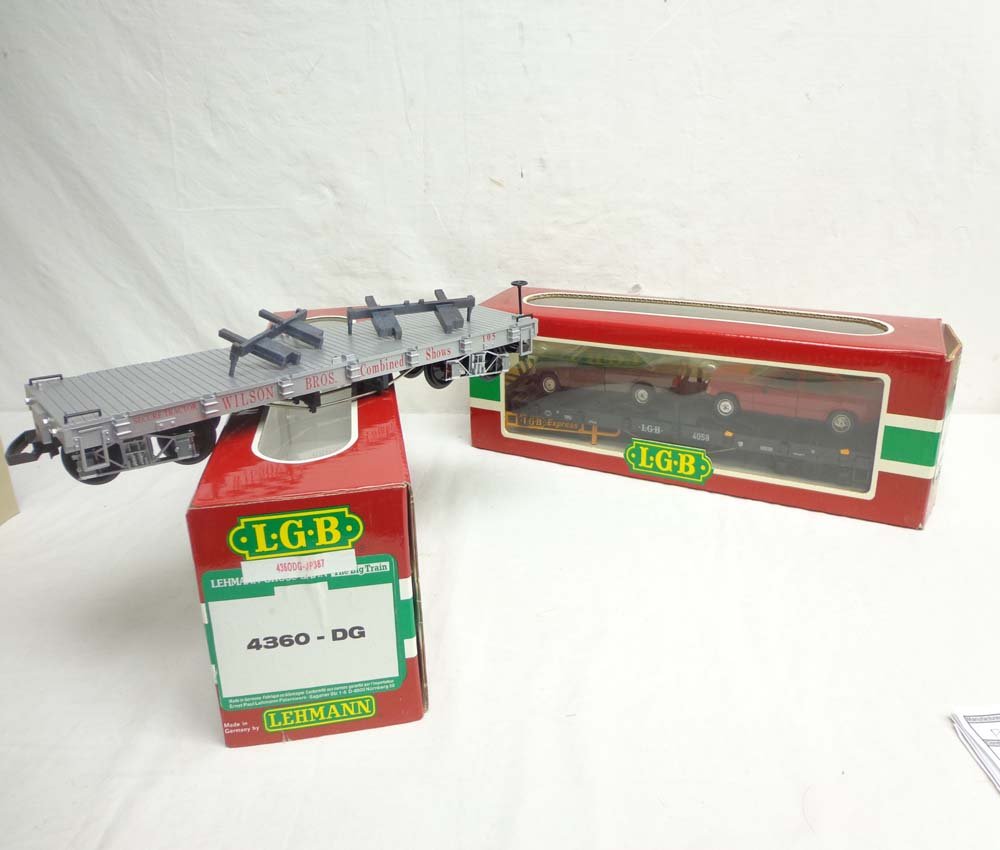 ABT: LGB G Scale: #4360-DG Flat Car & #4059 Flat Car w/: Paul V. Ambrose and Drew J. Bauer present: These are the #4360-DG Flat Car and the #4059 Flat Car w/Automobiles that LGB made for G Scale a few years ago. Examine closely; what you see is what you wil