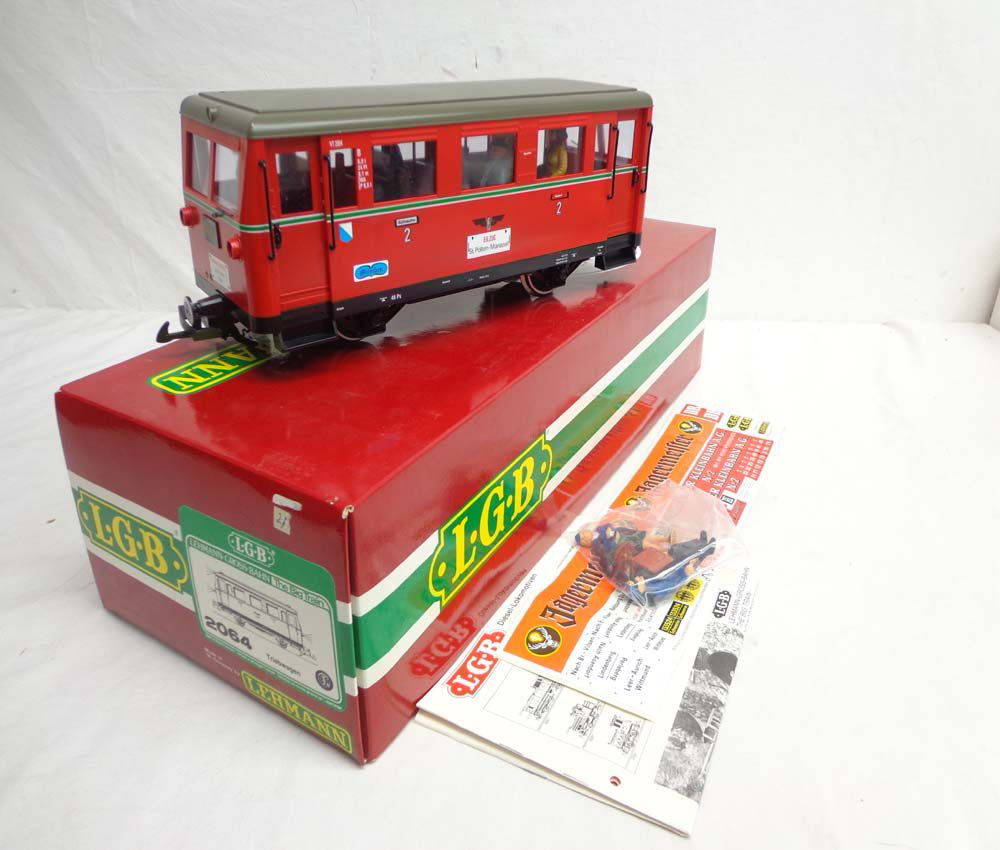 ABT: LGB G Scale: #2064 Passenger Car/OB: Paul V. Ambrose and Drew J. Bauer present: This is the #2064 Passenger Car that LGB made for G Scale a few years ago. Our Opinion is that it is generally in Like New Condition. Original Box. All Origi