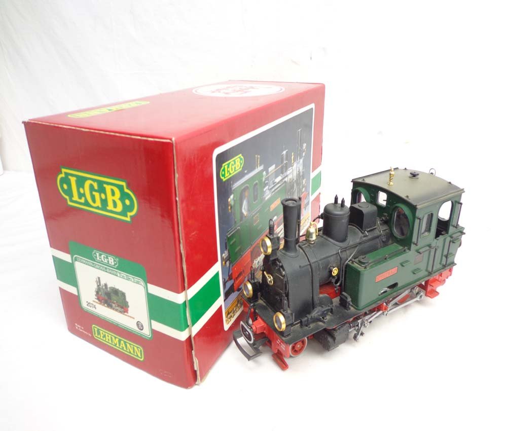ABT: LGB G Scale: #2074 Steam Locomotive/OB: Paul V. Ambrose and Drew J. Bauer present: This is the #2074 Steam Locomotive that LGB made for G Scale a few years ago. Our Opinion is that it is generally in Like New Condition. Original Box. All Or