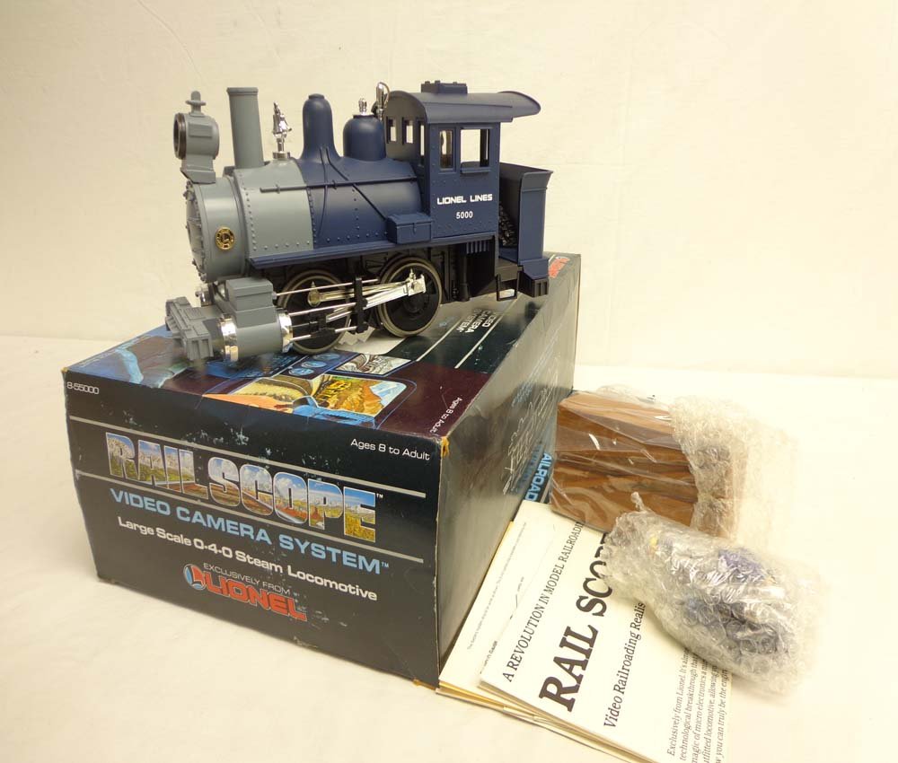 ABT: Lionel G Scale: #55000 Large Scale Railscope Steam: Paul V. Ambrose and Drew J. Bauer present: This is the #55000 Large Scale Railscope (TV Camera) Steam Engine that Lionel made in G Gauge in the 1980s. Our Opinion is that it is generally in Like New C